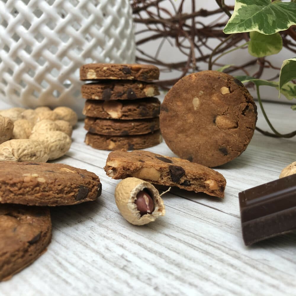 Biscuits choco cacahuètes chocolat noir 85 % sans gluten